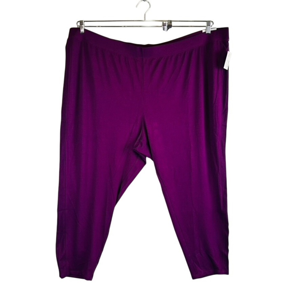 New Catherines Womans 5X 34/36W Pull on Pants Active Leggings Black Lean Fit